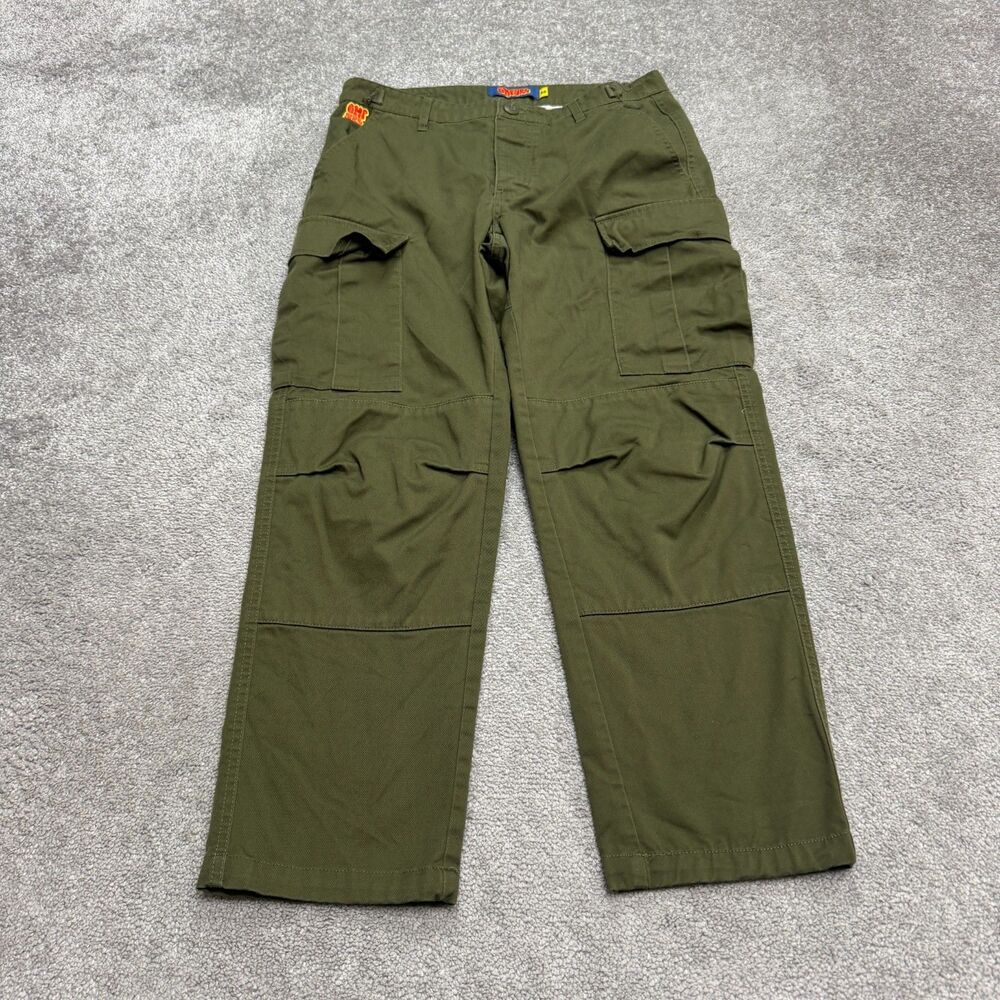 Vintage Y2K Gmpyre Relax Cargo Pants Mens 28 Olive Green Straight Casual 32x26
